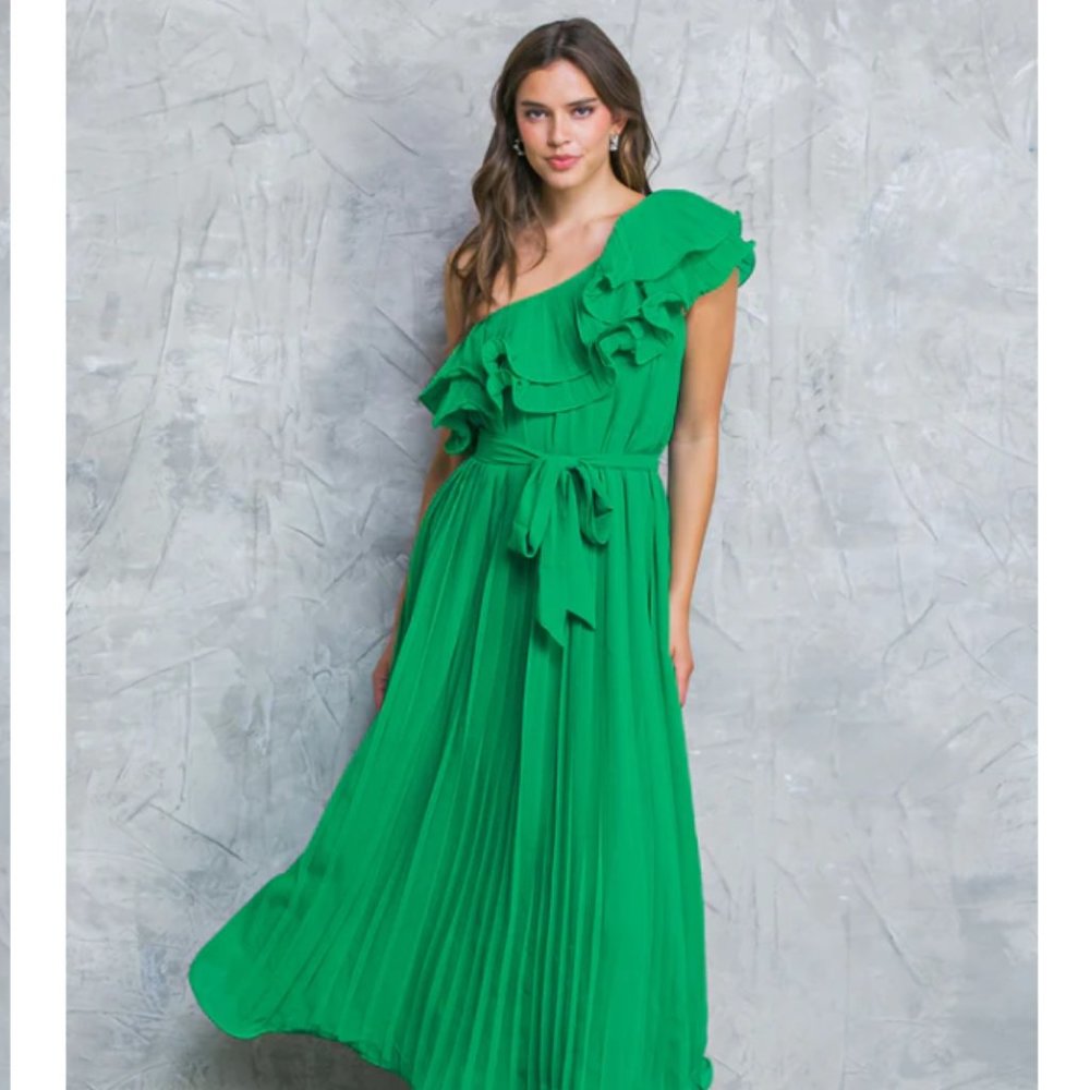 Flying tomato green midi  dress